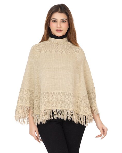 Women Knitted Poncho Price in India