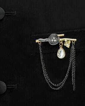 kavove Men Stone-Studded Gold-Plated Brooch-picture-14