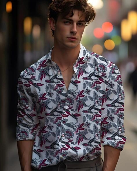 Men Floral Print Regular Fit Shirt