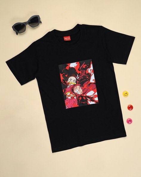 Buy On Trend Round Neck Half Sleeves Regular fit Nrto Anime Printed Tshirt  Unisex Polyester T-Shirt for Mens and Womens,Color-Black (X-Small) - Lowest  price in India| GlowRoad