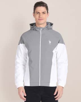 u.s. polo assn. Men Colourblock Regular Fit Hooded jacket with Zipper Pockets-picture-13