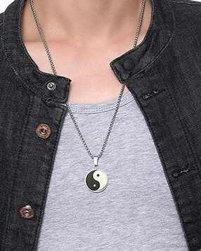 oomph Men Silver-Plated Link Chain with Pendant-picture-43