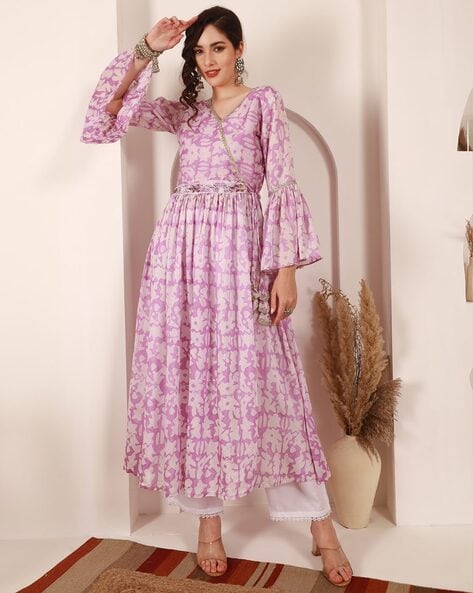 Lavender Kurtas for Women by YOUTHNIC Online | Ajio.com