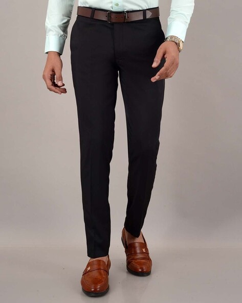 MOGU Mens Slim Fit Flat Front Pants Plain Color Trousers – MOGU SUIT