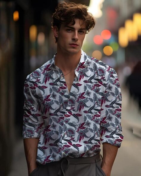 Men Floral Print Regular Fit Shirt