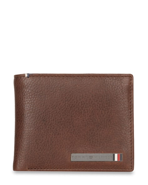 TOMMY HILFIGER Leather Bi-Fold Wallet with Logo Applique