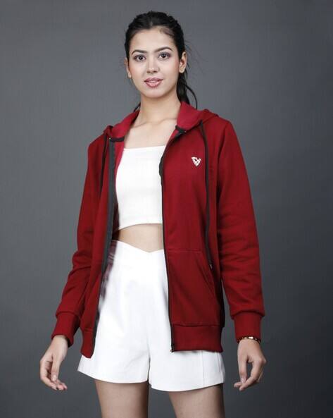 EYEBOGLER Women Regular Fit Logo Print Hoodie
