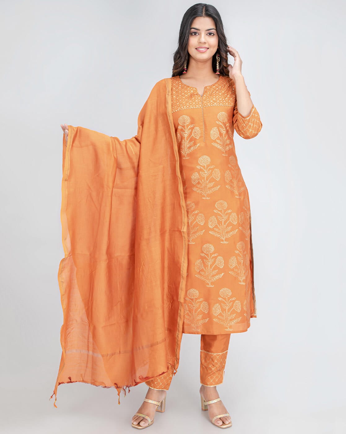 Buy Orange Kurta Suit Sets for Women by SUTI Online | Ajio.com