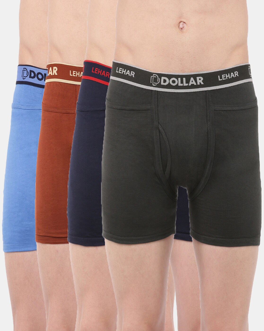 Dollar Lehar Men's Underwear Long Trunk (T/E) - Pack of 4 - BAGDA BAZAAR