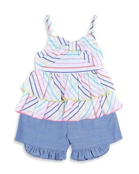 nauti nati Striped Top & Shorts Set with Ruffles-picture-48