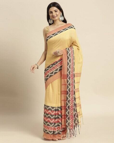 Indie Picks Handloom Bengali Chakra Begampuri Cotton Saree