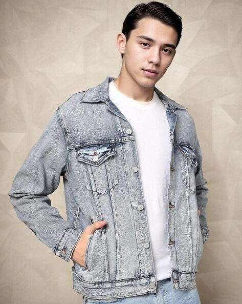 Boxy Fit Distressed Denim Jacket | boohoo