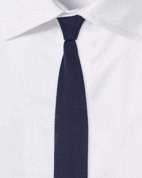 mens navy knitted tie
