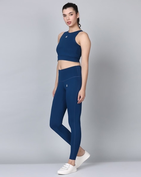 Vitality Super Sculpt Seamless Full Length Leggings in Sky Blue | Oh Polly