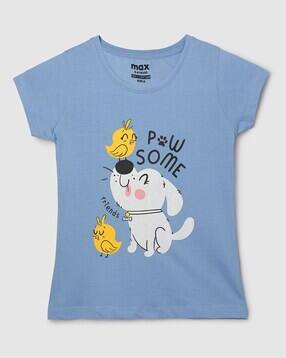 max Girls Graphic Print Regular Fit Round-Neck T-Shirt-picture-10