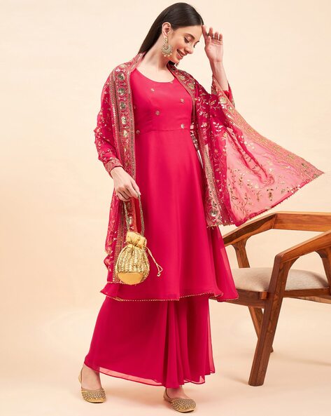 Buy Pink Kurta Suit Sets for Women by BLACK SCISSOR Online