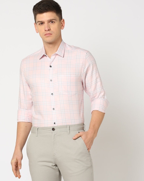 Men Checked Slim Fit Shirt