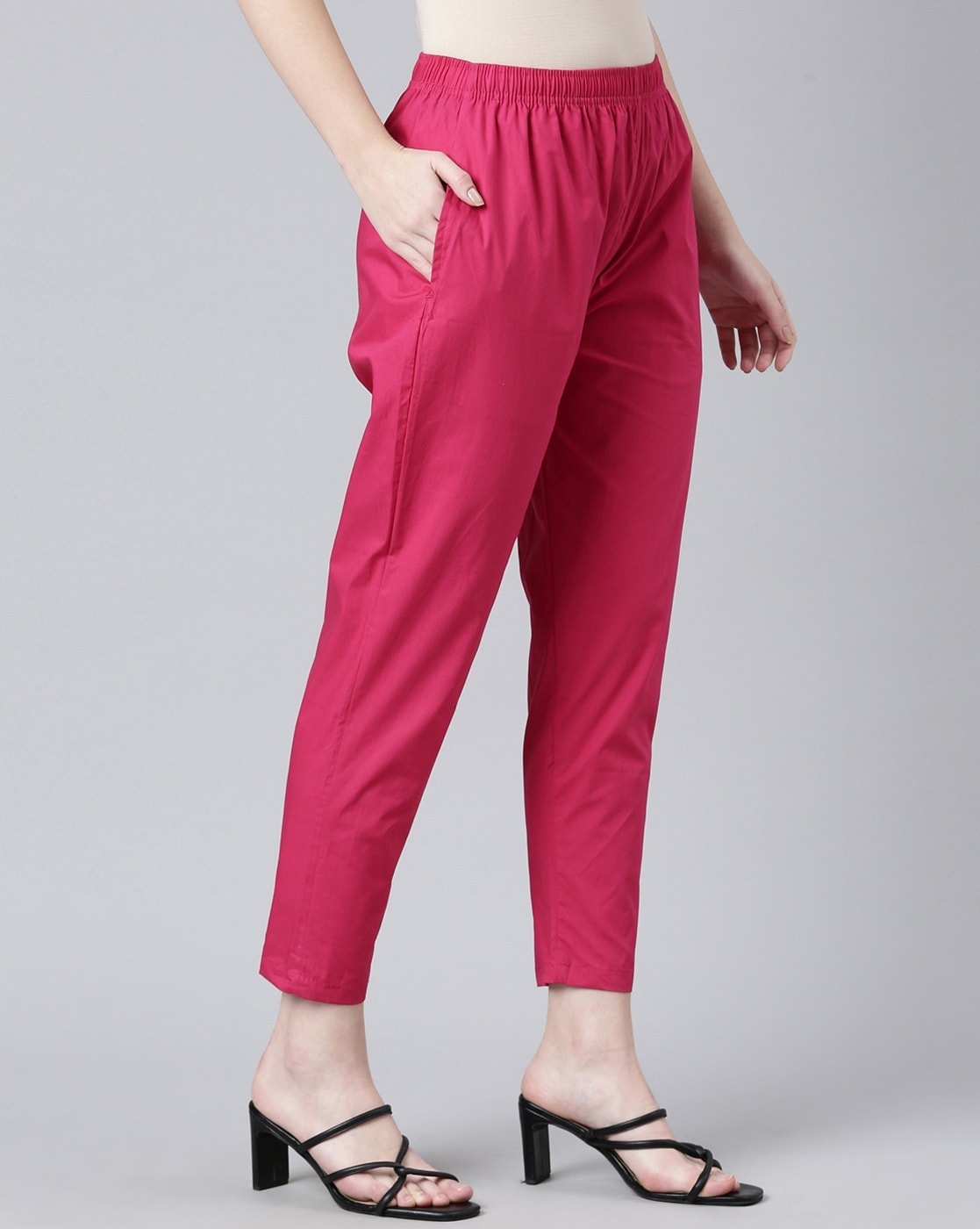 Organic Cotton & Natural Tie & Dye Womens Earth Pink Color Slim Fit Pants