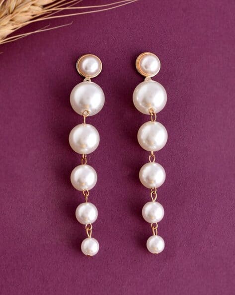 Buy Gold Earrings for Women by VALLEY OF JEWELLERY (VOJ) Online