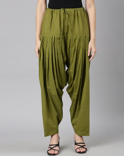 Women Patiala Pants with Drawstring Waist Price in India
