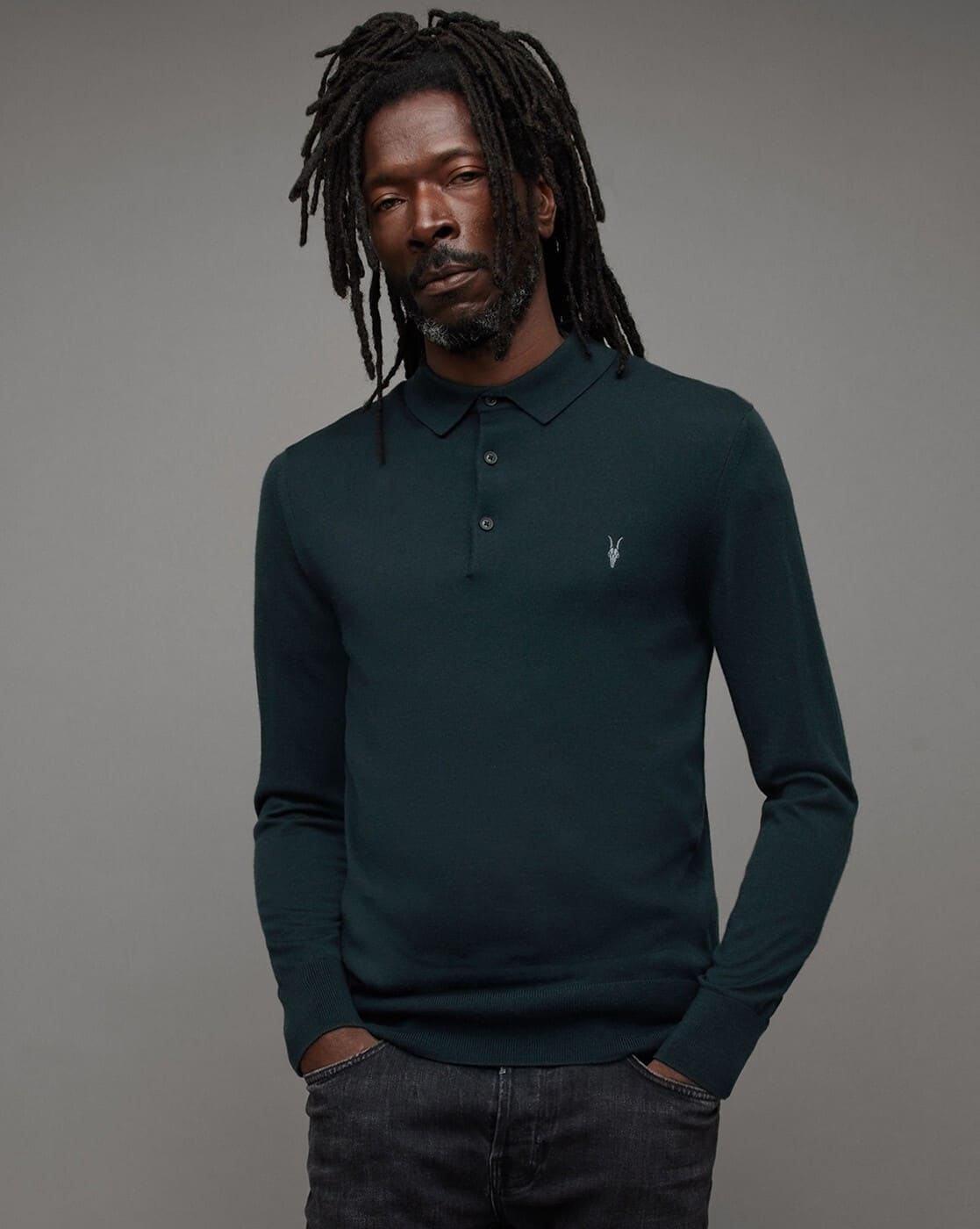 Buy ALL SAINTS Mode Merino Wool Slim Fit T-Shirt | Green Color Men