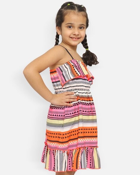 Nauti Nati Kids Multicolor Floral Print Dress