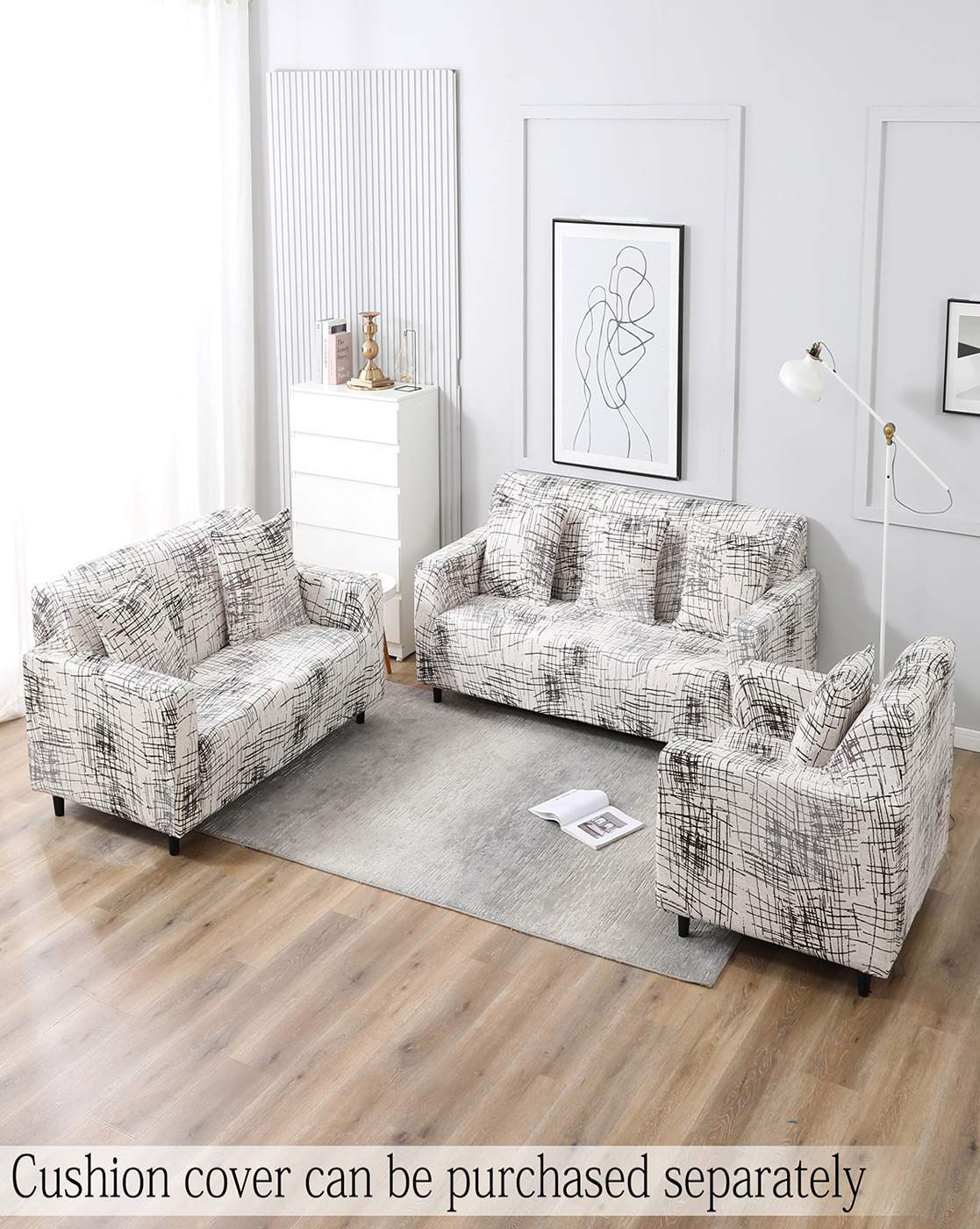 2 Seater Elastic Stretchable Sofa Cover (AR-4094-D7)