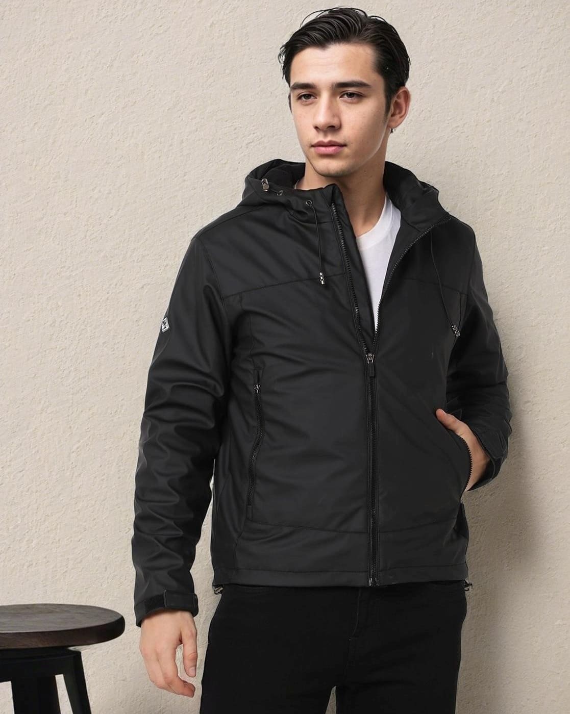 Buy DNMX Men Slim Fit Hooded Jacket Online | Ajio.com