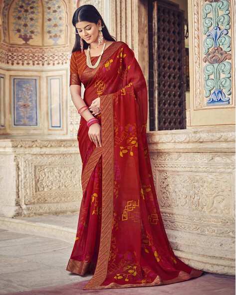 Buy Red Sarees for Women by SATRANI Online