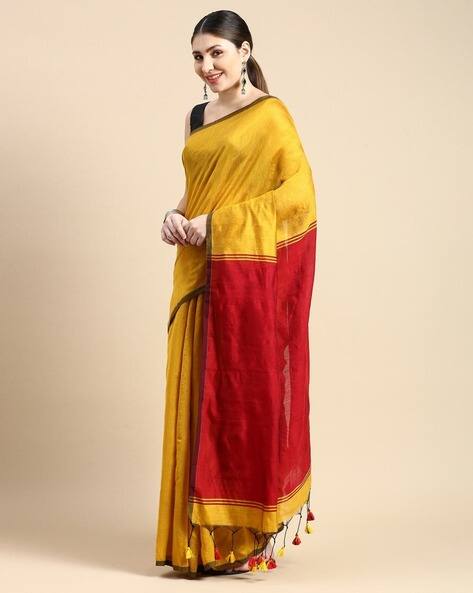 Indie Picks Handloom Ghicha Cotton Silk Saree