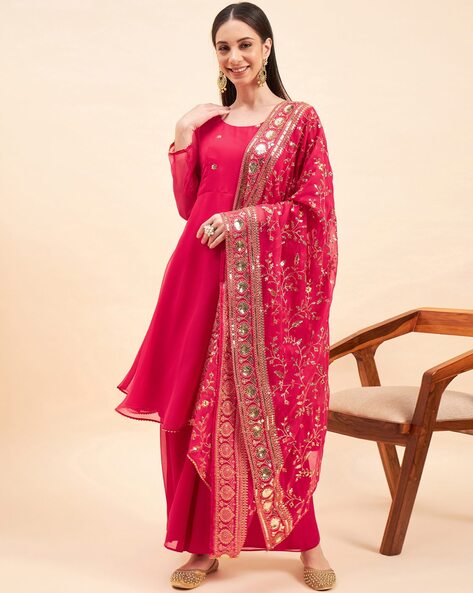 Buy Pink Kurta Suit Sets for Women by BLACK SCISSOR Online