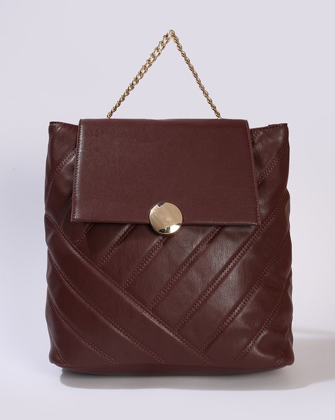 Quilted Leather Backpack - Brown factory