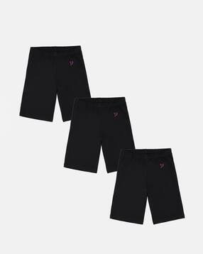 twin birds Girls Pack of 3 Regular Fit Flat-Front Shorts-picture-33