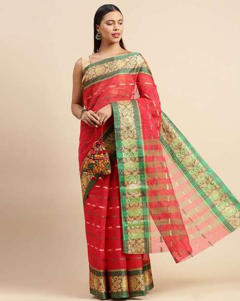 Indie Picks Handloom Nakshi Kata Bengal Tant Cotton Saree