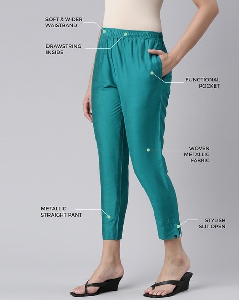Buy Teal Trousers & Pants for Women by Twin Birds Online