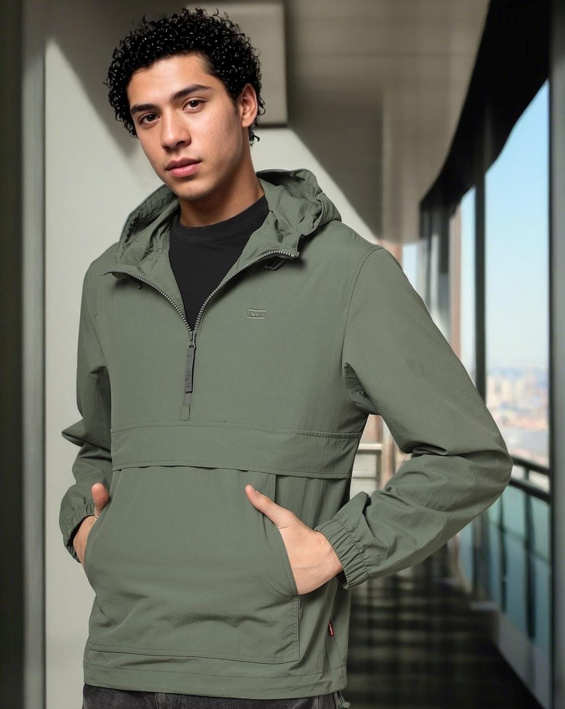 Men Regular Fit Hooded Jacket