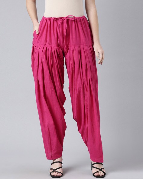 Women Patiala Pants with Drawstring Waist Price in India