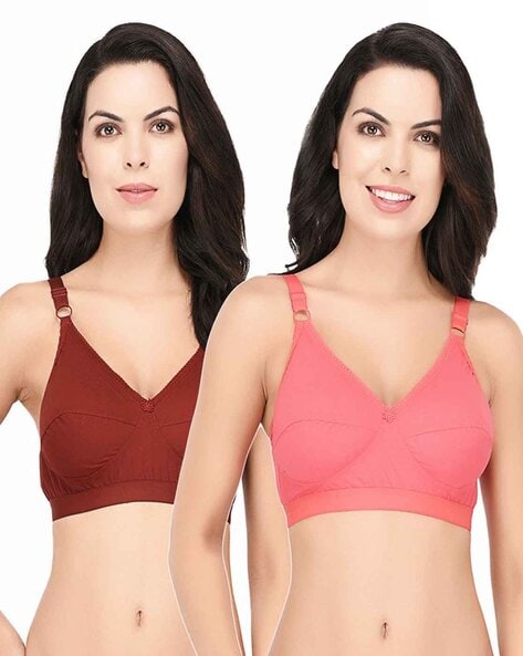 Pack of 2 Non-Padded Non-Wired Full Coverage Bra