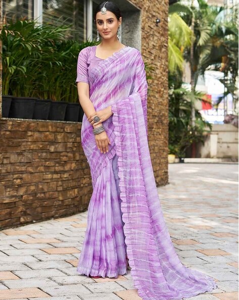 Purple Woven Silk Saree With Blouse 5055SR06