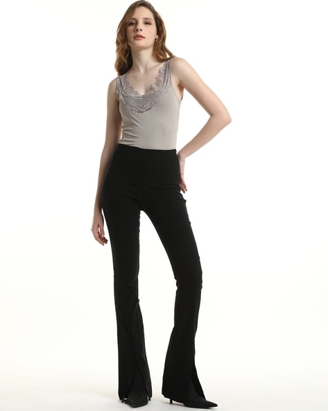 Buy Tokyo Talkies Black Tapered Fit Trouser for Women Online at Rs.729 -  Ketch