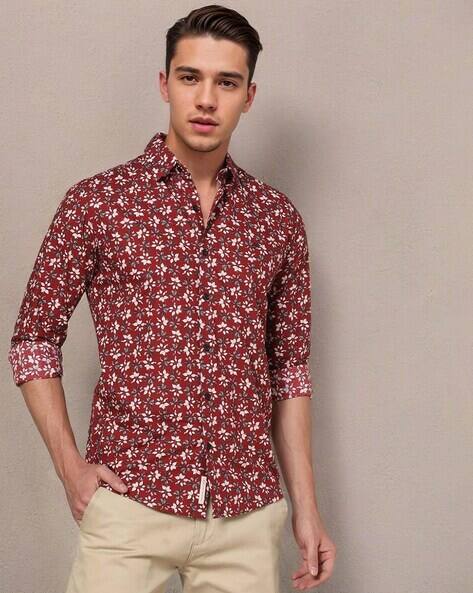 MUFTI Men Floral Print Slim Fit Shirt