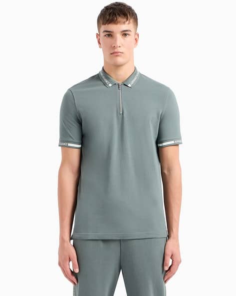 Regular Fit Polo T-Shirt with Logo Taping