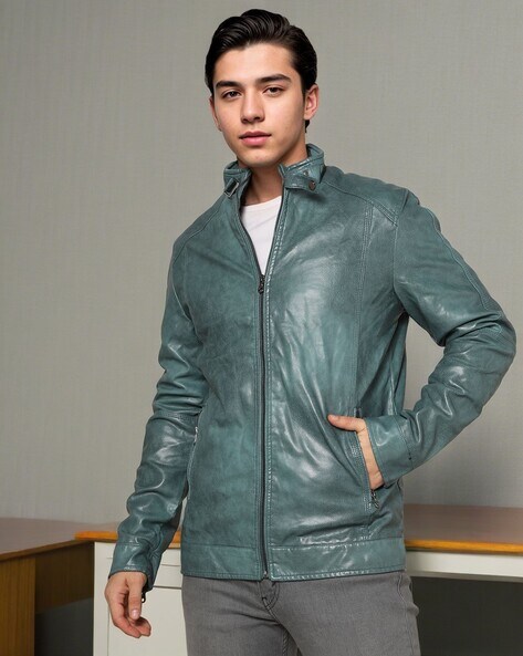 Men's Slim Fit Leather Jacket : Maestro | Slim fit jackets, Slim fit men, Leather  jacket