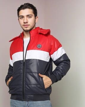 the indian garage co Slim Fit Biker Jacket with Detachable Hood-picture-12