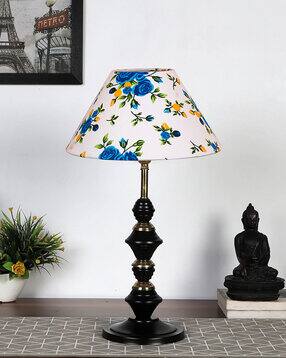 devansh Floral Print Cotton Table Lamp with Iron Stand-picture-31