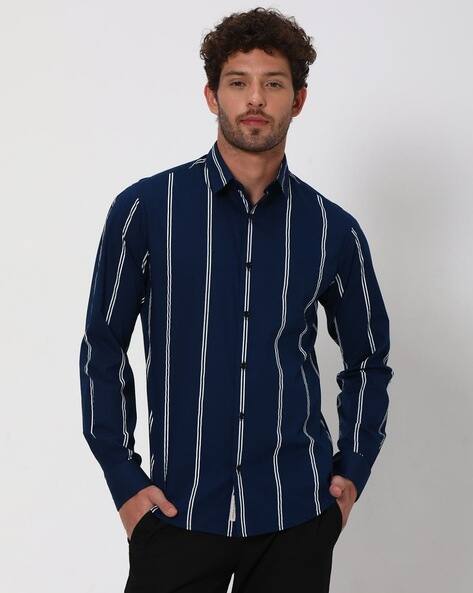 Men Striped Slim Fit Shirt