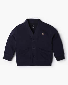 Boys Button-Front Cardigna with Patch Pockets-image-25