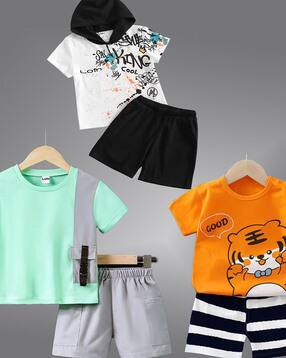 lofn Pack of 3 Boy Graphic Print T-Shirts & Shorts-picture-42