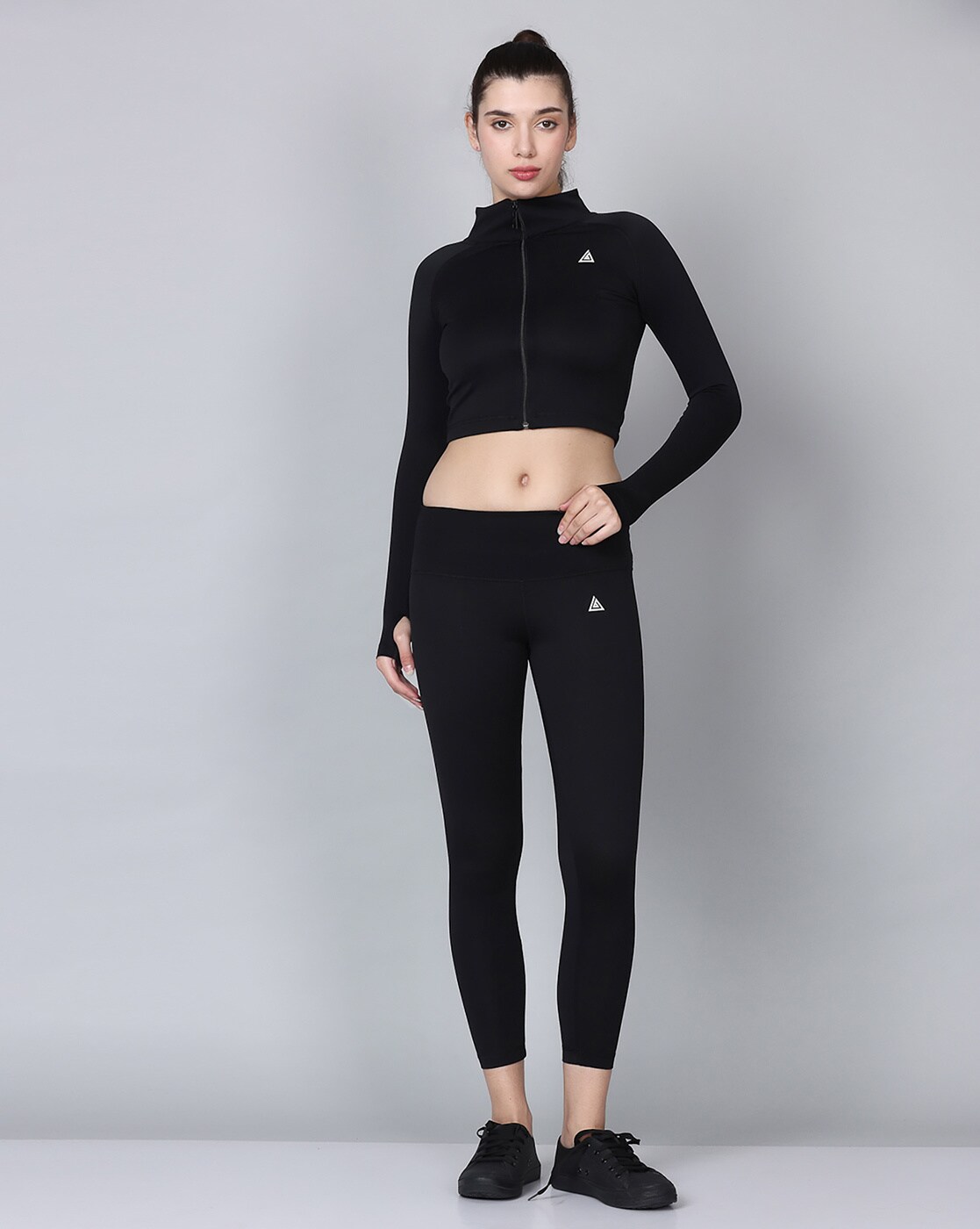 Buy ICNGLKSND Women 2 Piece Yoga Outfits Long Sleeve Ribbed Crop Top High  Waist Leggings Set Casual Work Out Exercise Tracksuits, Black, Large at  Amazon.in