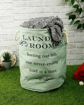 Typographic Print Foldable Laundry Bag